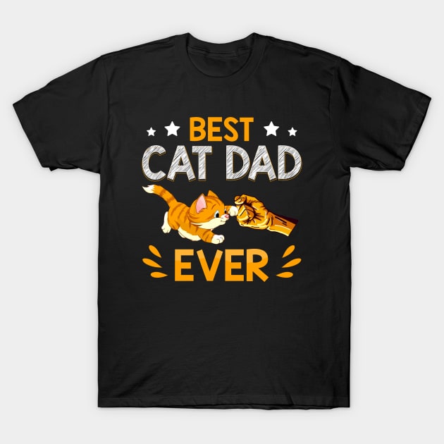 Best Cat Dad Ever Paw Fist Bump T-Shirt by TeesCircle